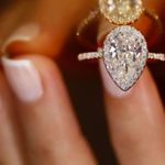 2pc Exquisite Silvery Alloy Teardrop Cubic Zirconia Bridal Set Rings Gray Photo 7