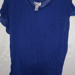 Just Be  16 XL Short Sleeved Blue Thin Cling Top Plus Photo 0