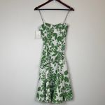 ZARA Strapless Green Leaf Print Dress with belt sz M Photo 1
