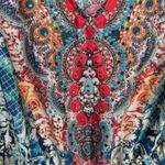 Avenue High Low Beachy Maxi Dress Womens 14/16 Pink Blue Beaded Tassels Photo 5