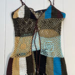 Moda International Crochet Cover Up, Size L Brown Size L Photo 0