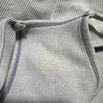 None High Neck Light Blue Gray Ribbed Crop Top Size M Photo 4