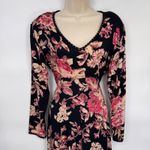 Vintage‎ Y2K Starina Fairy Maxi Dress Dark Romance Black Pink Floral Cotton sz M Size M Photo 1