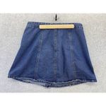 Buttons One Hart Women's Blue Denim Skirt Button Front Size XL Rose Gold  Photo 1