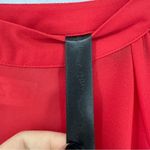 Petticoat Alley  Womens Red Round Neck 3/4 Sleeves Pullover Open Blouse Size M Photo 4