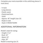 Abound NWT Black V-Neck Midi Dress Long Sleeved Plus Size Photo 2