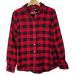 Lands' End  Red & Black Square Plaid Long Sleeve Button Down 2/S Photo 0