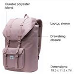 Herschel Supply Company Herschel Little America Ash Rose Original Travel Work Computer safe compartment School Work Coquette Pastel Preppy Photo 1