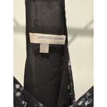 Lavender Brown  Black Floral 100% Silk Flowy Skinny Strap Mini Dress Large L Photo 1