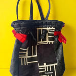 Bag DADDY Back pack bag black/white‎ with red ribbons on the sides Black Photo 0