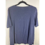 J.Jill Wearever Collection Ribbed Knit Top Navy Blue Size Medium Photo 4