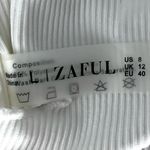 Zaful Ribbed V-Neck Short Sleeve Cropped Top White Size 8 Photo 4