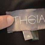 Theia Stripe Jacquard Full Ball Gown Sz 14 Black Silver Maxi Dress Event Gala Photo 12