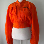 Trapstar Bright Orange Full Zip Cropped Bomber Jacket Photo 0