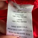 Latulle Red Lace Embroidered Applique Sheer Chiffon Flowy Front Slits Prom Dress Photo 3