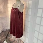 EXPRESS burgundy tiny ribbed velvet mini slip dress size medium Photo 2