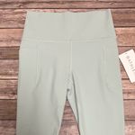 Athleta Dawn Blue Green 7/8 Salutation Stash Mesh Tight Leggings Small NWT Photo 1