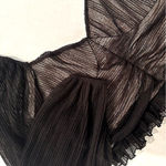 Meraki‎ Illusion Ruched Crop Top Women's XL Black Lined Sweetheart Neckline Photo 3