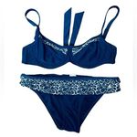 Venus x Lascana Blue Leopard Animal Print Swim Beach Bra Bikini Swimsuit Set Size undefined Photo 0