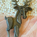 Vintage Whimsical Metzke Pewter Moose Reindeer Brooch Pin Christmas Holiday Deer Silver Photo 0