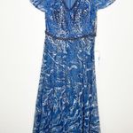 Mac Duggal 20301 Navy Embellished Illusion Butterfly Sleeve A-Line Gown 8 NEW Photo 2