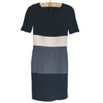 Judith & Charles Striped Knit Sheath Sweater Dress Size 2 Black White Career Photo 1