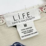 LIFE Womens Kimono Coverup Medium Floral Boho Festival Beach White Lotus Resort Photo 4