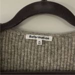 Reformation NWT  Remus Cashmere Light Grey Wrap Crop Ribbed Sweater xl Photo 7