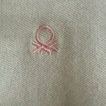 United Colors Of Benetton Y2K Vintage | Pink Piping Trim White Polo Shirt Medium Photo 2