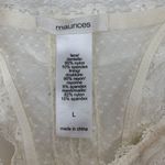 Maurice's  Size Lg Bralette Cream Lace Padded Wireless Halter Back Bra Pull Over Photo 2