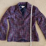 Coldwater Creek NEW Y2K Shaped Boucle Blazer Size 8 Purple Tweed Style NWT Photo 8