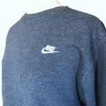 Nike Vintage Mini Swoosh Sweatshirt Dark Gray Fleece Pullover Crewneck Sports Casual •Size Small Photo 3