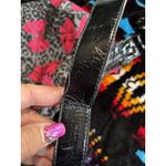 Betseyville Shoulder Bag Purse Cheetah/Bows Gray/Red Logo Studs Lined Zip Close Red Photo 12