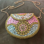 RAMLA Beverly Hills Clutch Pink and Gold White Photo 0