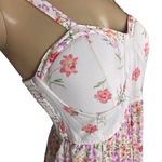 No Comment Women Floral Milkmaid Maxi Dress Sz L Cottage-core Sweetheart Photo 1