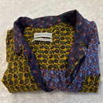 Urban Outfitters  Women Button Down Top Yellow Colorblock Paisley Casual Sz Small Photo 0