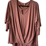 Wishlist Dusty‎ Rose Dolman Sleeve Keyhole Neck Medium Top Twist Front M Women’s Photo 0