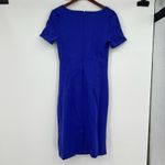 Boden "Honor" Ponte Knit Ruched Pencil Dress Blue Violet Short Sleeve U Neck 10R Size 10 Photo 7