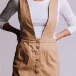 Mod Ref  Camel jumper Denim Overalls Skirt Size Large juniors Photo 0