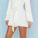 Show Me Your Mumu NWT SMYM White Sequin Mini Dress / Romper with wrap Photo 0