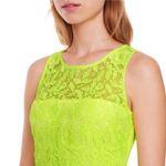 J.Crew  Collection Yellow Neon Lace  Pencil Crew Neck Knee Length Dress Size 4 Photo 4