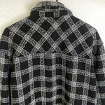 House of Harlow Shacket Womens Medium Black Button Up Tweed White Check Heavy Photo 7