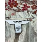 Sonoma Goods for Life 2X Boho Floral Paisley Peasant Blouse Sheer Crinkle Top Photo 5