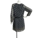 Madewell Woodland Dress Artisan Floral Women Sz 4 Black Tassel Tie Smocked Boho Photo 4