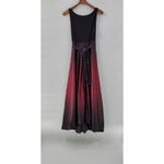 Slny Ombre Satin Wrap Gown Size 10 Black Maroon Formal Maxi Dress Evening Photo 7