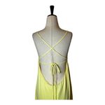 Something Navy Dress Women Large Yellow Silky Essential Criss Cross Back Slip Photo 5