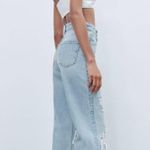 ZARA Ripped Wide Leg Jeans Photo 4