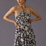 Anthropologie  Black White Sheer Strappy Mini Dress Sundress Medium M Photo 0