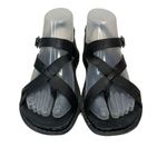Keen  Size 6 Sandals Drum Alman Black Leather Ankle Strap Toe Post Shoes Woman’s Photo 1