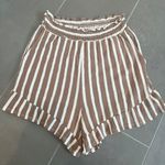 Princess Polly Striped Ruffle Shorts Photo 0